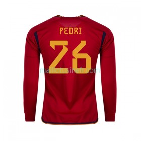 Maillot de Foot Espagne PEDRI 26 Domicile Coupe du monde 2022 Manches Longues
